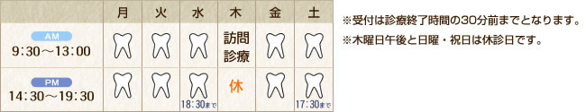 診療時間のご案内